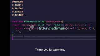 #Decode Binary number to String in JavaScript #javascript #coding #programming