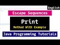 Escape Sequences, print and println method  | Java Video Tutorial