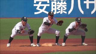 田中幹也 内野手 亜細亜大学 1年春 シートノック定点 セカンド守備（1年・東海大菅生）2019/05/23 中日ドラゴンズ ドラフト6位