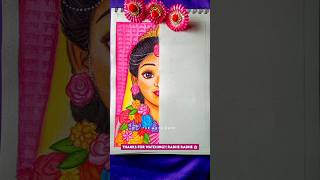 Radheswarkrishna drawing😯😍|| Radha Krishna half face drawing 🌸|| Radha ji drawing|| #shorts