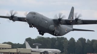 4Kᵁᴴᴰ Lockheed C-130J-30 Hercules Qatar Emiri Air Force Arrival \u0026 Departure @ RAF Fairford