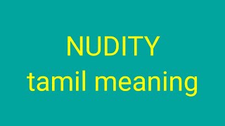 NUDITY tamil meaning/sasikumar