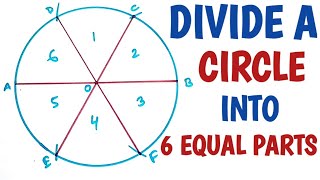 How to divide a circle into 6 equal parts.....