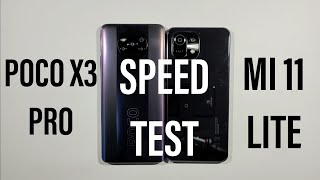 Xiaomi Poco X3 Pro vs Xiaomi Mi 11 Lite Speed Test