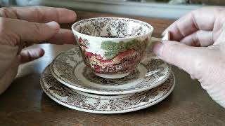 A J Wilkinson Royal Staffordshire Rural Scenes Teacup Saucer and Side Plate