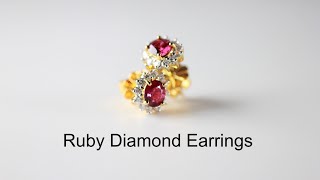 รีวิว ต่างหูทับทิมล้อมเพชร ( Ruby Diamond Earrings )โดย ห้างทองผลเจริญ ชลบุรี