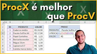 Função ProcX é melhor que ProcV | Excel, como fazer... 🔥