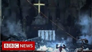 First look inside Notre-Dame after fire - BBC News