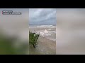Typhoon Rolly (Goni): Rough waves crash on walls in Masbate City