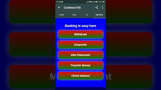 CARDLESS ATM SOFTWARE IN JAVASCRIPT