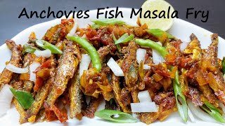 ANCHOVIES FISH MASALA FRY | Nethili Fish Fry | How To Make Small Fish Masala Fry | Anchovy Recipe