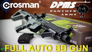 CROSMAN DPMS SBR FULL AUTO BB GUN AIR RIFLE REVIEW AND SHOOTING TEST!!!: HUNTER TOM