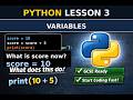Python Tutorial for Beginners Variables FULL LESSON