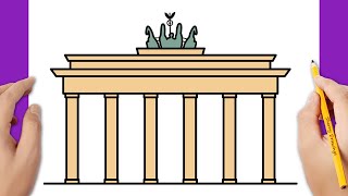 HOW TO DRAW BRANDENBURG GATE - BERLIN, GERMANY