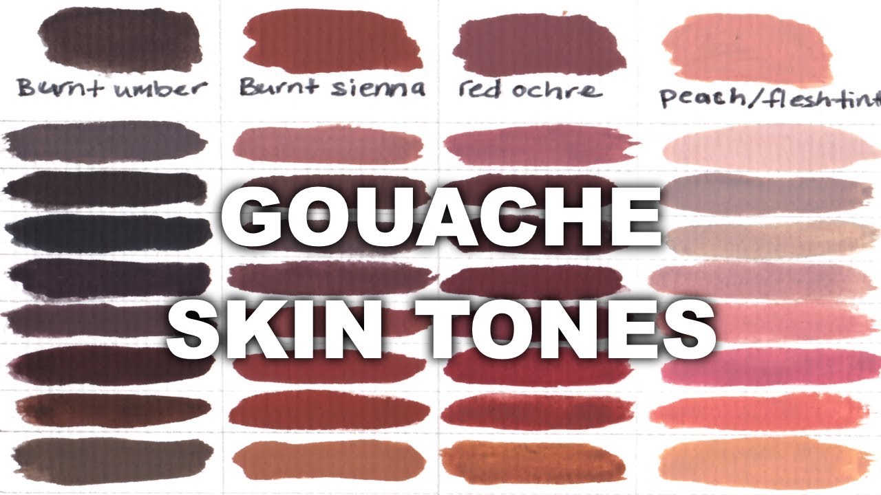 How I Mix Skin Tones With Gouache // Chart + Demo - AD - YouTube