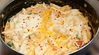 CHICKEN CHEESE PASTA RECIPE | WHITE SAUCE CHICKEN PASTA RECIPE | CHEESY WHITE SAUCE PASTA RECIPE♥️