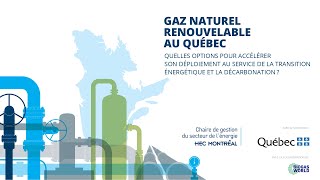 Gaz naturel renouvelable au Québec : quelles options pour accélérer son déploiement ?