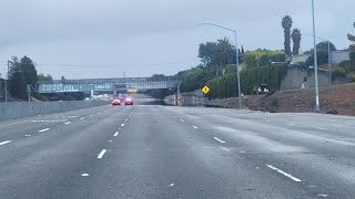 Rainy Day Follow I-880 N, Drive from North San Jose California to North Fremont California