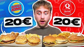 20€ QUICK vs 20€ BURGER KING 😱