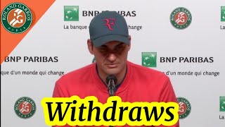 Roger Federer Withdraws from Roland Garros 2021 R4 against Berrettini || R3 Press Conference RG21 ||