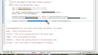 HOW TO COPY ARRAYS IN JAVA USING SYSTEM ARRAYCOPY