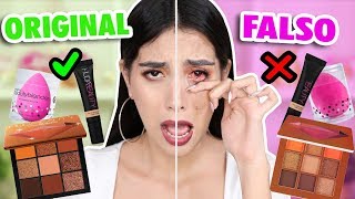 PROBANDO MAQUILLAJE FALSO! ¿QUEDARÁ MAL? REAL VS FAKE | Claudipia