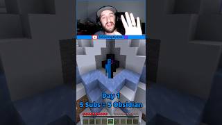 Minecraft Mining 1 Obsidian Per Subscriber Day 1 #gaming #minecraft #minecraftshorts #trending #fyp