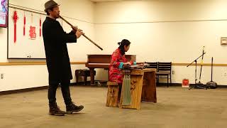 Duet, flute \u0026 traditional stringed instrument, at celebration of Chinese New Year