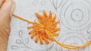 CHEMANTHI STITCH HAND EMBROIDERY FLOWER DESIGN FOR BEGINNERS