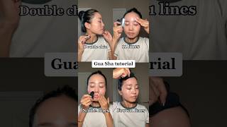 Gua Sha tutorial for double chin, 11 lines, smile lines and frown lines.