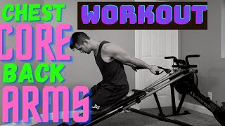 Chest, Core, Back, Arm Workout using a Weider Ultimate Body Works.