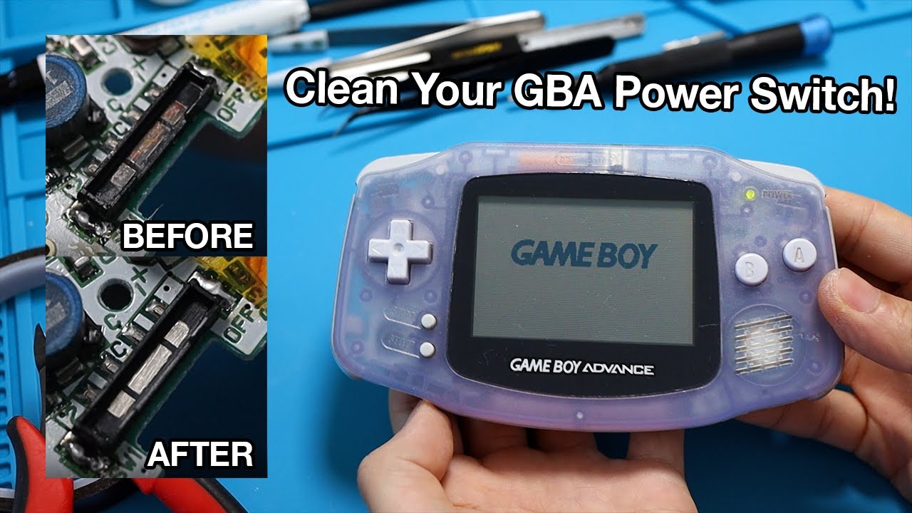 How To Fix A Broken Game Boy Advance By Cleaning The Power Switch - YouTube