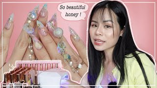 Làm MÓNG TAY đẹp lộng lẫy như HOT TREND Trung Quốc ♡ how do i do my own nail ♡ Tuta.nguyen