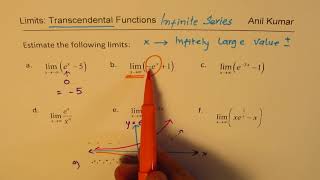 Estimate Limits at Infinity Exponential Function 6 Examples with Indeterminate