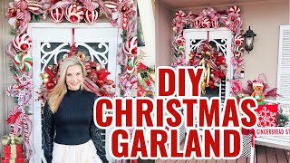 🎄NEW!! DIY CHRISTMAS GARLAND FRONT PORCH + WREATH +BOX \