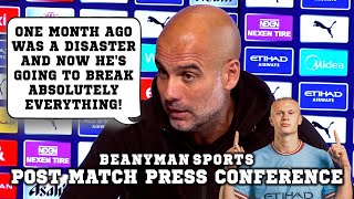 'One month ago was a disaster! Now going to break everything!' | Villa v Man City | Pep Guardiola