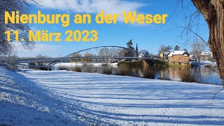 Nienburg an der Weser mit Schnee am 11. März 2023