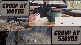 6GT, Group at 100yds Vs. 530yds, 105 Berger Hybrid