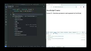 Functions parameters and arguments in JavaScript. JavaScript lesson :12