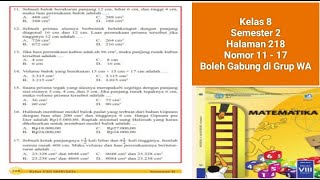 Kelas 8, Semester 2, Halaman 218, Nomor 11 sampai 17