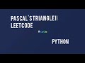 Pascal's triangle II - Leetcode logic and solution in python