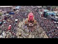 drone footage shows millions of devout hindus celebrating sacred india chariot festival