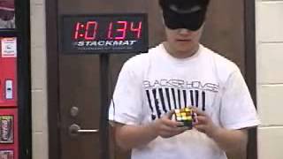 Leyan Lo's Rubik's Cube official 3x3x3 blindfolded world record