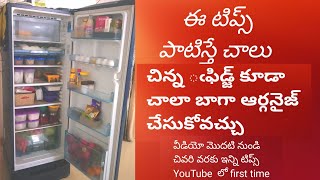 Indian fridge organization ideas/small fridge organization Tips/Telugudanam by divyavarma