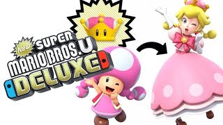 Playing as Peachette in New Super Mario Bros U Deluxe for Nintendo Switch