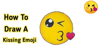 How to draw a kissing Emoji Easy way || Art video ||