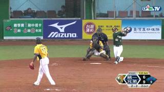 10/06 統一 vs 兄弟 九局上，陳鴻文飆出3K，解決最後半局的三名打者，比賽結束