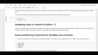 Constants in Python Programming Language