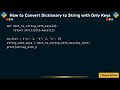 How to Convert Dictionary to String with Only Keys