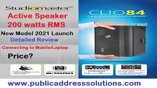 Studiomaster Clio 84 Compact Active speaker #2021 Launch #Monitor #Connecting to Mobile #Portable